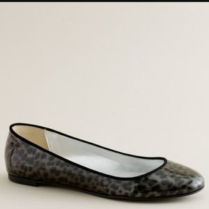 J. Crew Kelcey patent tortoise ballet flats